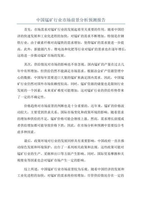中国锰矿行业市场前景分析预测报告