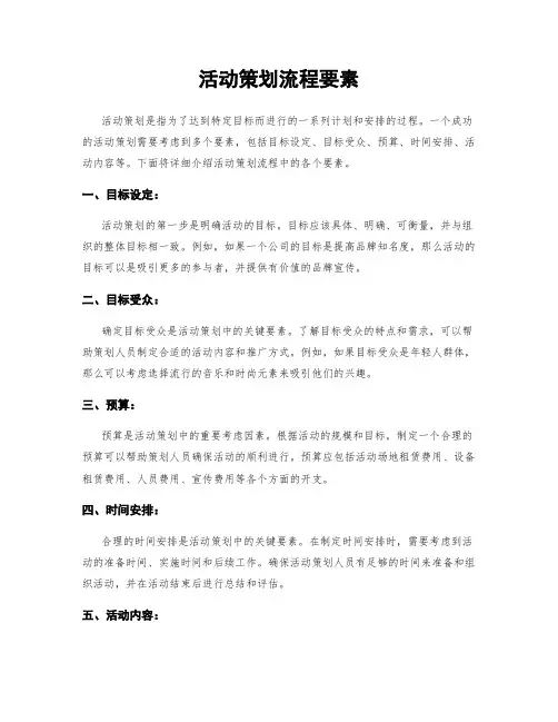 活动策划流程要素