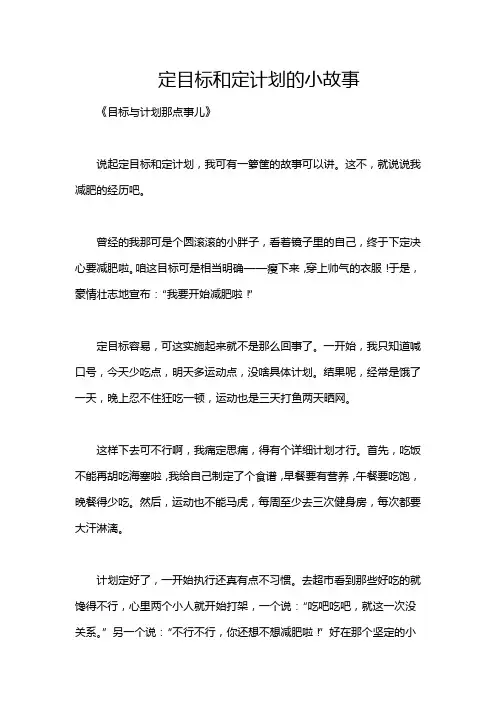 定目标和定计划的小故事