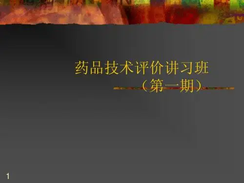 药品技术评价讲习班