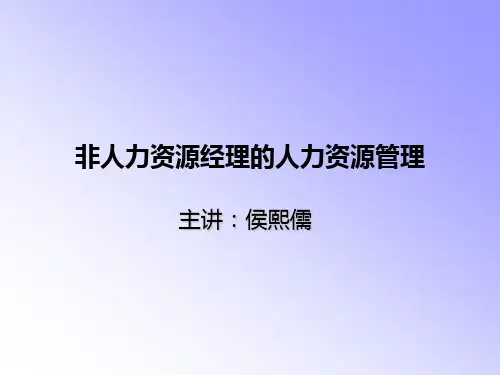 非人力资源经理的人力资源管理(标准版)