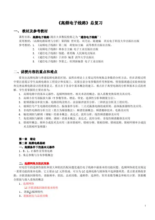 高频电路复习要点