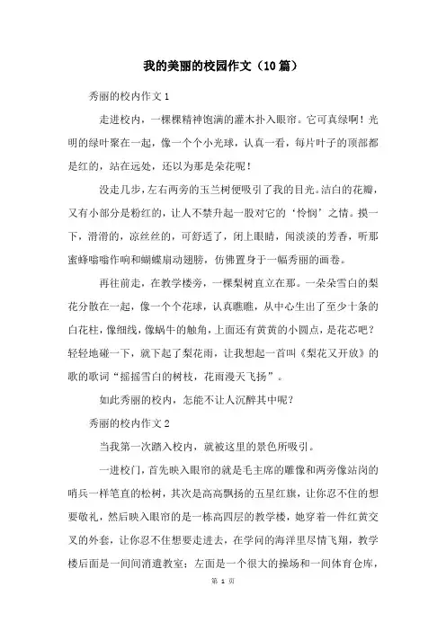 我的美丽的校园作文(10篇)