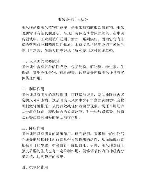 玉米须作用与功效