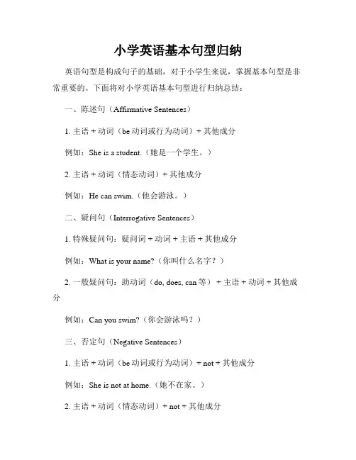 小学英语基本句型归纳