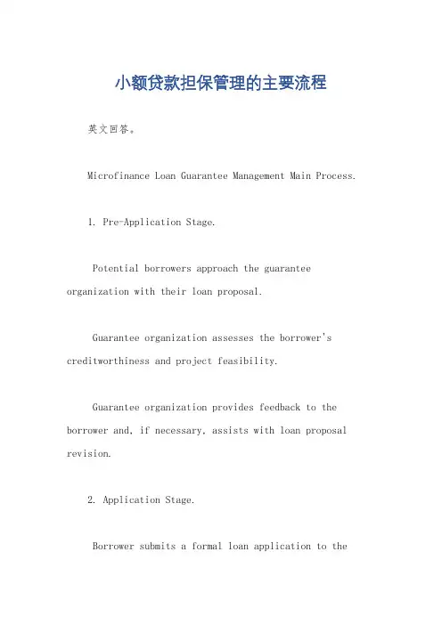 小额贷款担保管理的主要流程