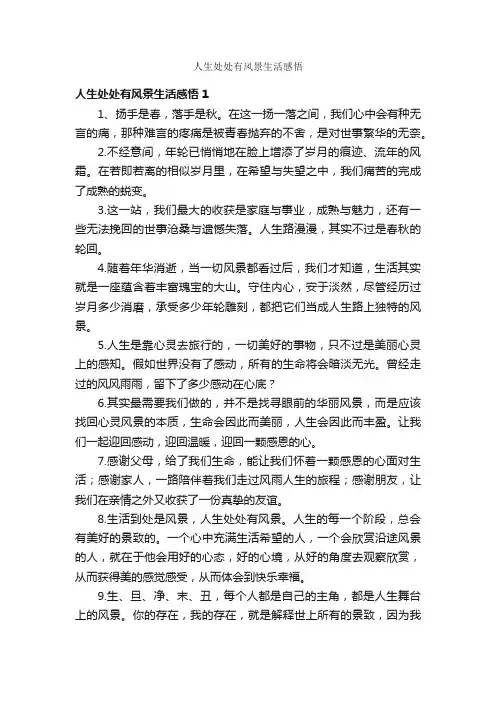 人生处处有风景生活感悟