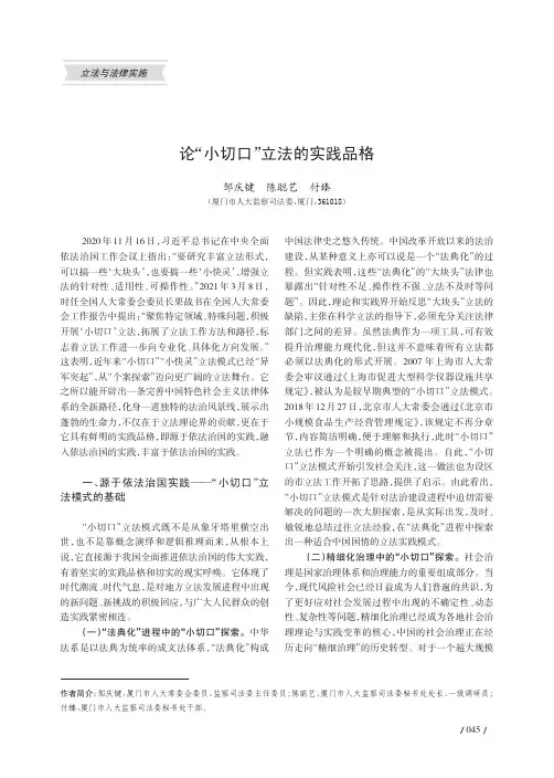 论“小切口”立法的实践品格