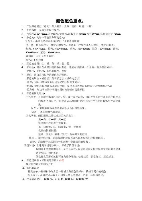 测色配色重点