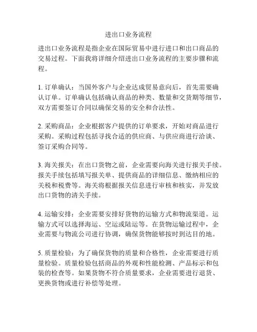 进出口业务流程