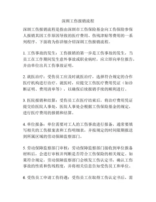 深圳工伤报销流程