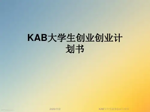 KAB大学生创业创业计划书