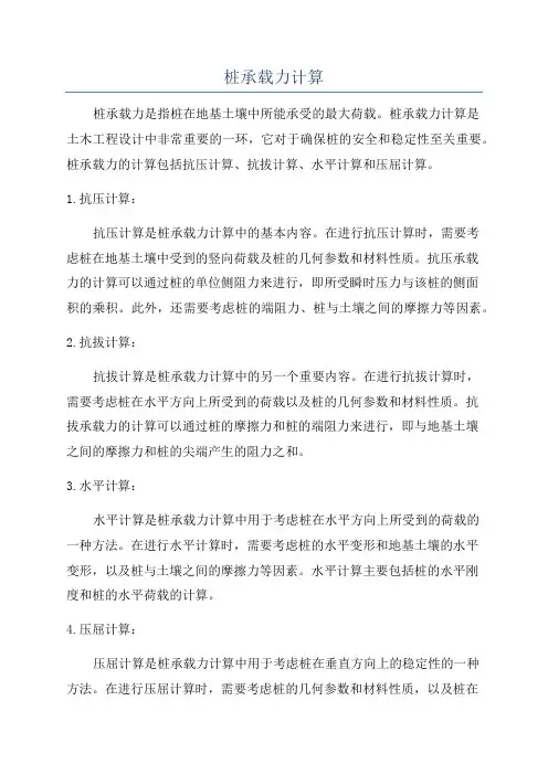 桩承载力计算