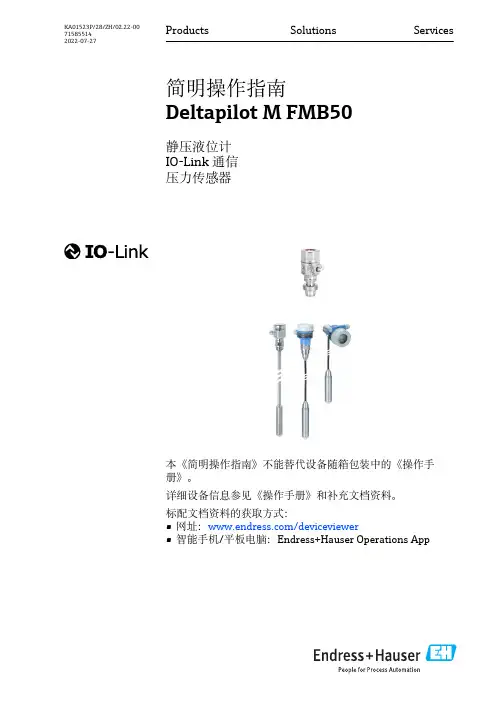 Deltapilot M FMB50 静压液位计操作手册说明书