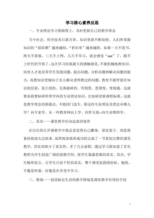 学习核心素养反思评价谢