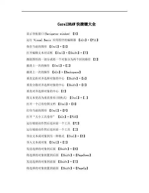 CorelDRAW快捷键大全