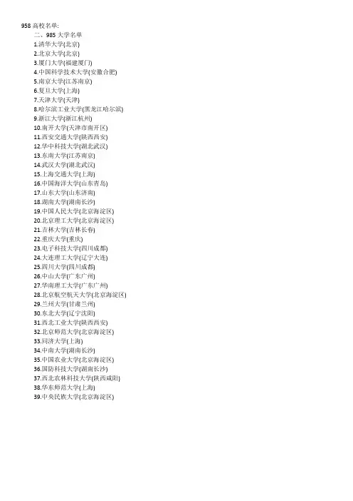 全球名校排名     2015