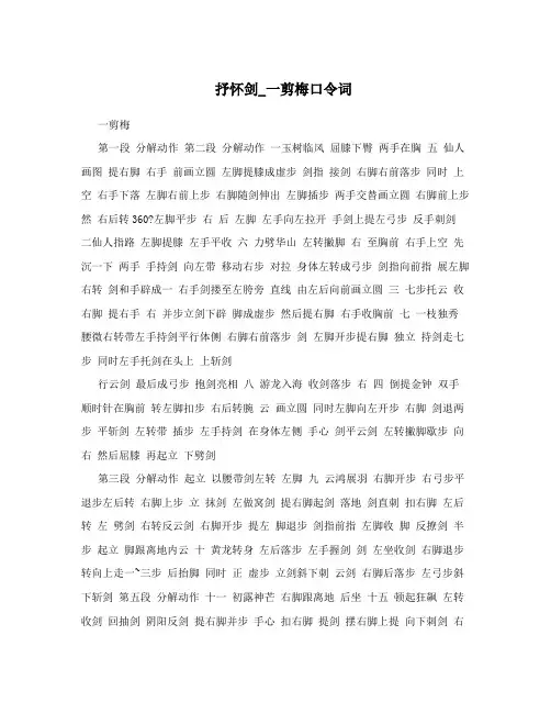 抒怀剑_一剪梅口令词