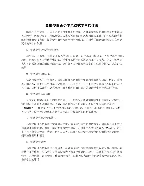 思维导图在小学英语教学中的作用
