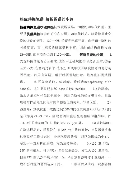 核磁共振氢谱解析图谱的步骤