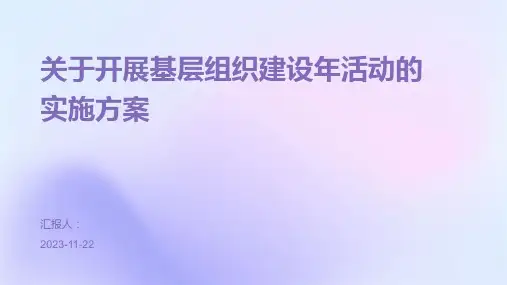 关于开展基层组织建设年活动的实施方案