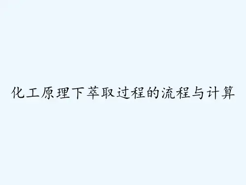 化工原理下萃取过程的流程与计算