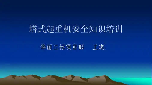塔式起重机安全知识培训