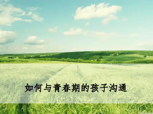 家长讲座与青春期孩子沟通ppt课件