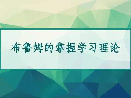 布鲁姆的掌握学习理论 PPT