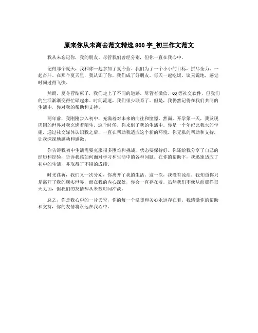 原来你从未离去范文精选800字_初三作文范文