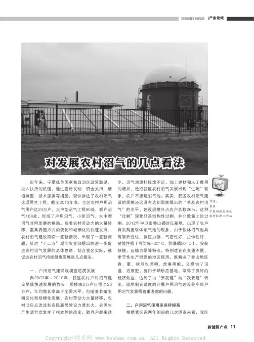对发展农村沼气的几点看法