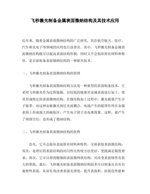 飞秒激光制备金属表面微纳结构及其技术应用