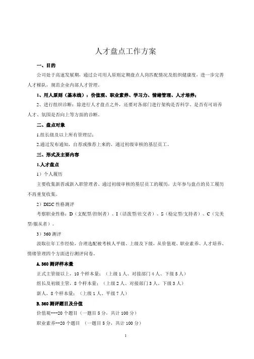 人才盘点方案