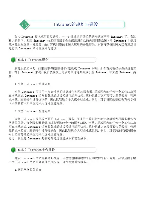 Intranet规划建设