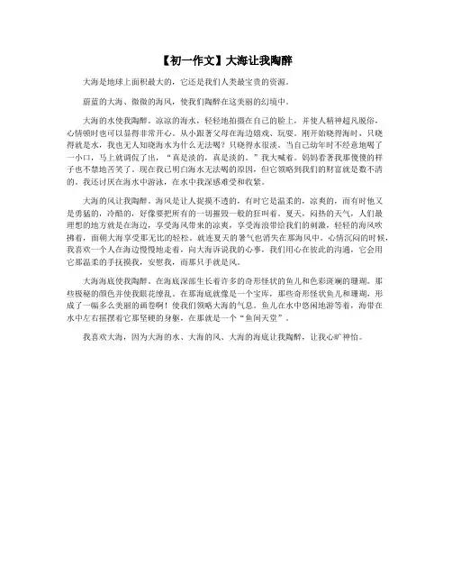 【初一作文】大海让我陶醉