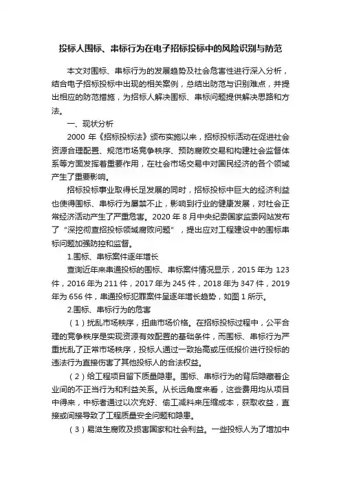 投标人围标、串标行为在电子招标投标中的风险识别与防范