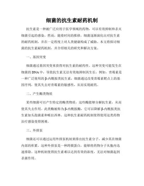 细菌的抗生素耐药机制