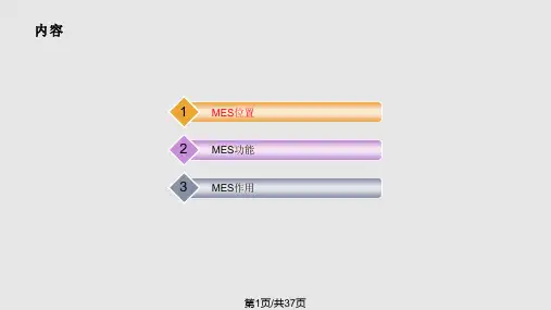 MES培训PPT课件