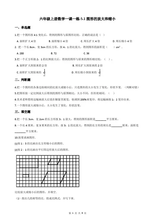 图形的放大和缩小-含答案
