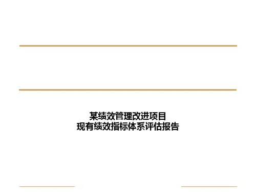 绩效指标体系评估报告