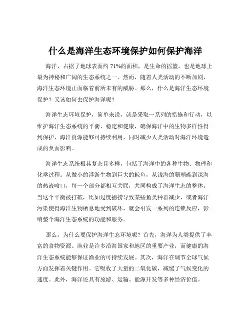 什么是海洋生态环境保护如何保护海洋