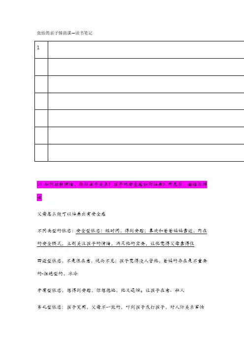 张怡筠亲子情商课—读书笔记