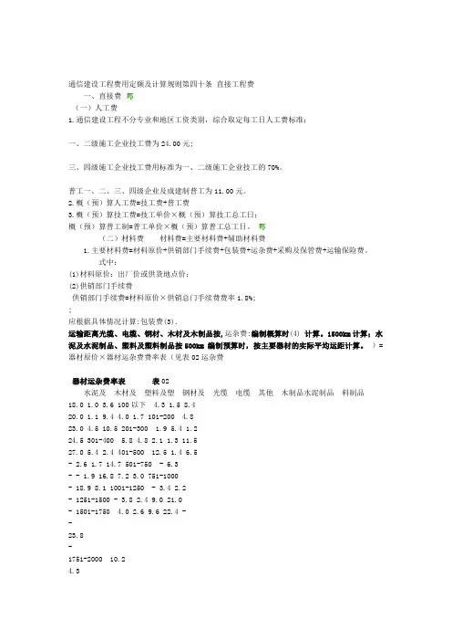 2019通信建设工程费用定额及计算规则.doc