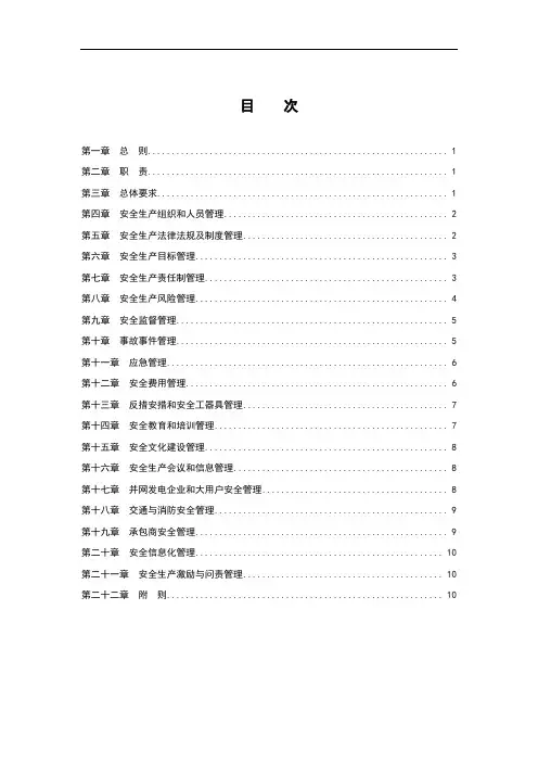 中国南方电网有限责任公司安全管理规定