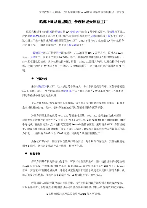 哈弗H6从这里诞生-参观长城天津新工厂