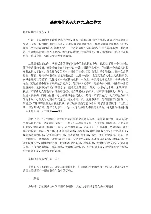 是你陪伴我长大作文_高二作文