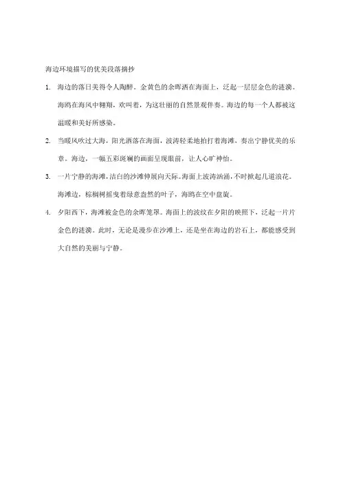 海边环境描写的优美段落摘抄