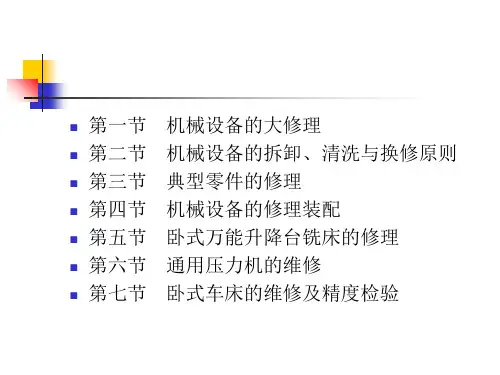 第四章机械设备故障诊断与维修技术ppt课件