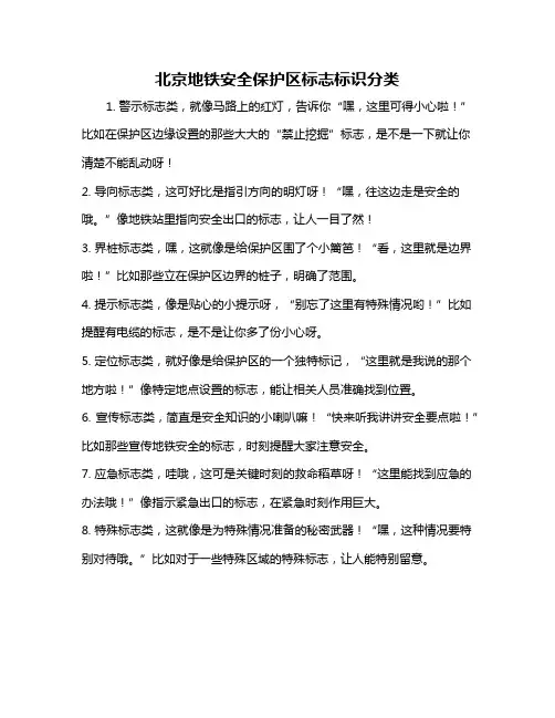 北京地铁安全保护区标志标识分类