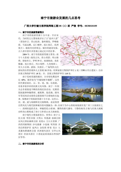 南宁市旅游业发展的几点思考